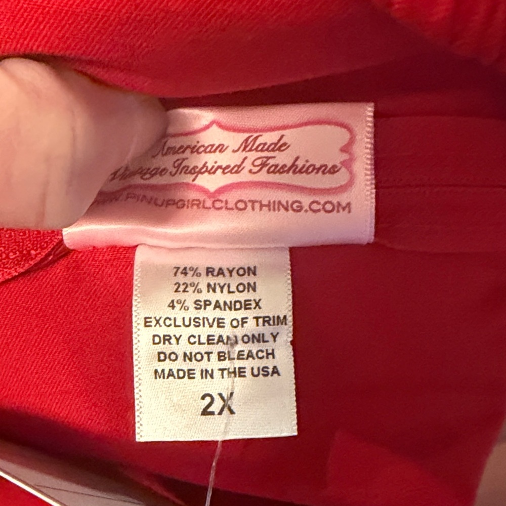 Pinup Couture RED Backless tie halter Dress NWT 2x with belt - Picture 9 of 11